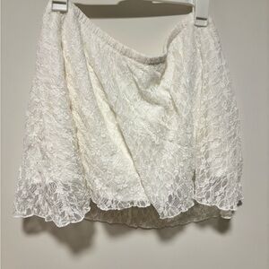Hollister White Lace Mini Skirt with shorts